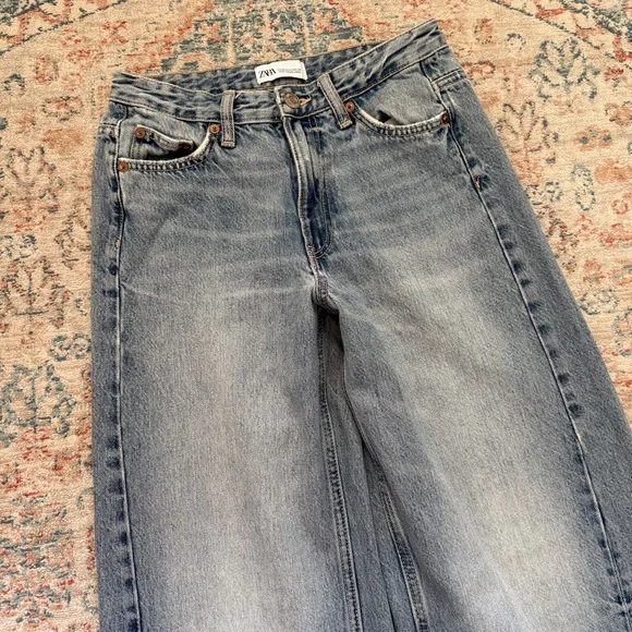 Zara Wide Leg Denim Jeans — Size 2 - Picture 3 of 6